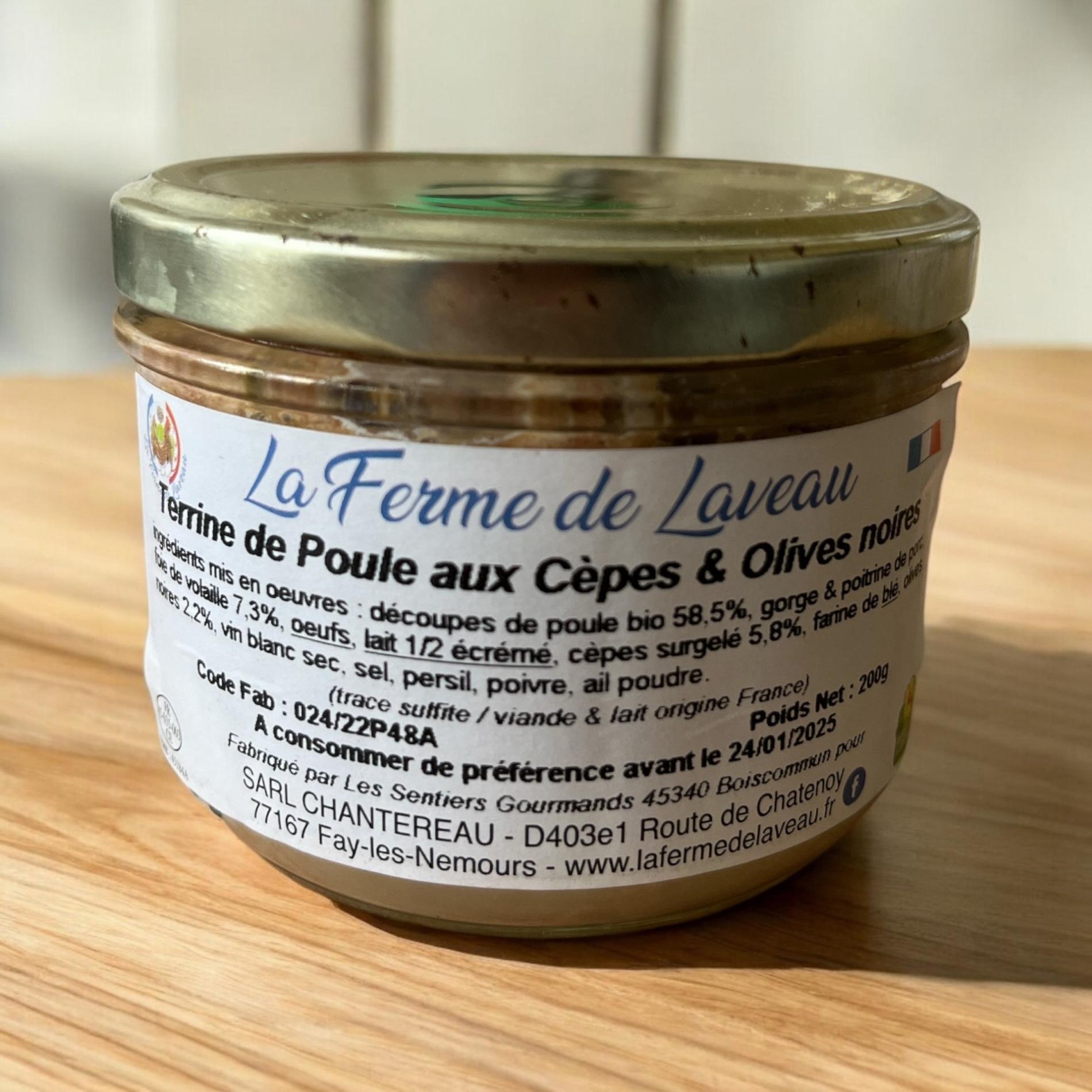 TERRINE DE POULE AUX CEPES & OLIVES NOIRES